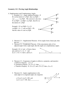 Geometry 2-8 - Proving Angle Relationships