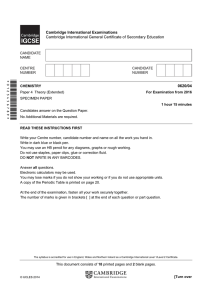 2016 - Specimen Paper 4 - Cambridge International Examinations