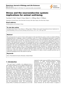 Stress and the neuroendocrine system: implications for animal well