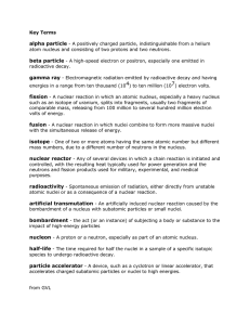 Key Terms alpha particle - A positively charged particle