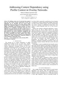 Addressing Context Dependency using Profile Context in Overlay