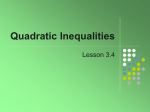 Quadratic Inequalities