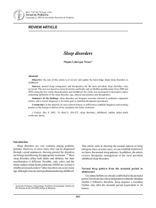 Sleep disorders - Jornal de Pediatria