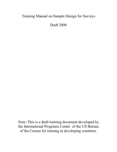 Training Manual on Sample Design for Surveys Draft 2006 Note