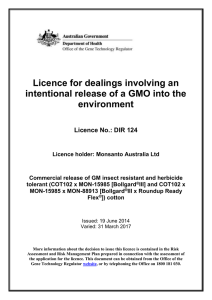 DIR 124 - Licence conditions