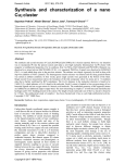 Synthesis and characterization of a nano Cu2 cluster