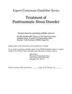 Expert Consensus Guideline Series: Treatment of Posttraumatic