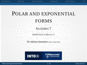 Polar and exponential forms