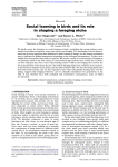 Social learning in birds and its role in shaping a foraging niche