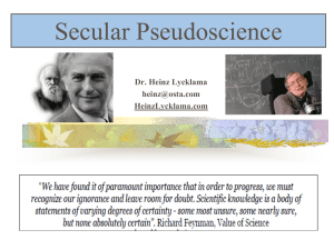 PseudoScience.ppt - Heinz Lycklama`s Website