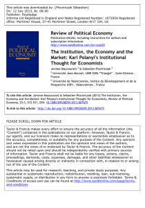 The Institution, the Economy and the Market: Karl Polanyi`s