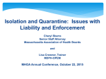 Isolation and Quarantine - Massachusetts Health Officers Association