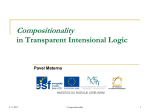 Compositionality in Transparent Intensional Logic
