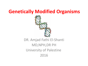 Genetically Modified Organisms - Lightweight OCW University of