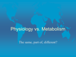 Physiology vs. Metabolism - Gene Ontology Consortium