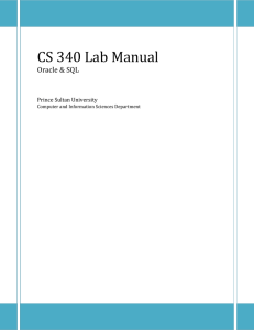 CS 340 Lab Manual - CS 340 Database Management System