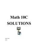 Math 10C SOLUTIONS Student Name: Period: Math 10C Year End