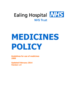 090-14 Medicines Policy - London North West Healthcare NHS Trust