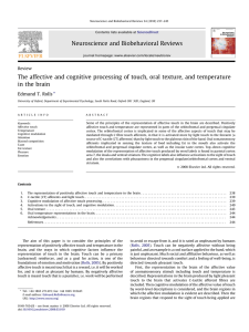 The affective and cognitive processing of touch, oral texture, and