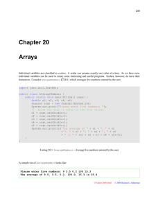 Chapter 20 Arrays