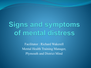 Signs and Symptoms of Mental Distress