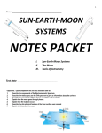 SUN-EARTH-MOON SYSTEM Earth`s Daily Motion