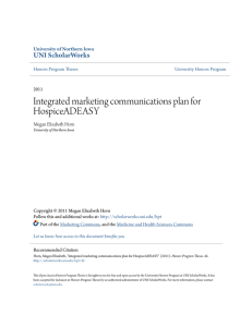 Integrated marketing communications plan for HospiceADEASY