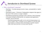 Introduction to Distributed Systems