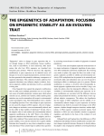 the epigenetics of adaptation: focusing on epigenetic