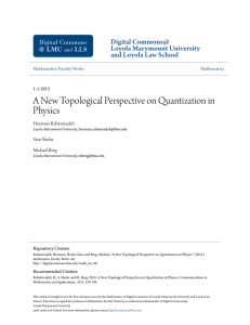 A New Topological Perspective on Quantization in Physics