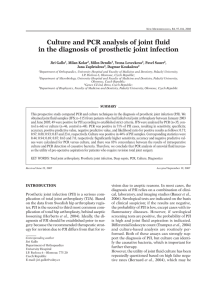 Culture and PCR analysis of joint fluid in the diagnosis of prosthetic