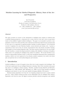 Machine Learning for Medical Diagnosis