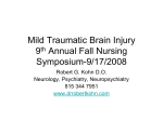 Mild Traumatic Brain Injury 9th Annual Fall