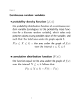 Continuous random variables • probability density function (f(x)) the