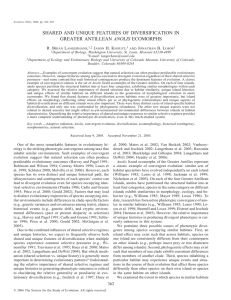 shared and unique features of diversification in greater antillean