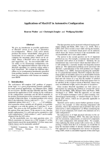 Applications of MaxSAT in Automotive Configuration - CEUR