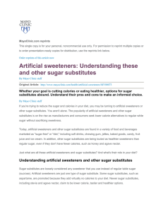 Artificial sweeteners: Understanding these and other sugar