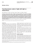 Two-dimensional control of light with light on metasurfaces