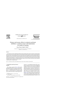 Primacy and recency effects in extinction and latent inhibition: A