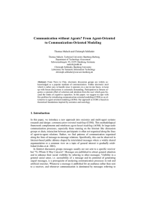 Communication without Agents? From Agent-Oriented to