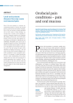 Orofacial pain conditions – pain and oral mucosa