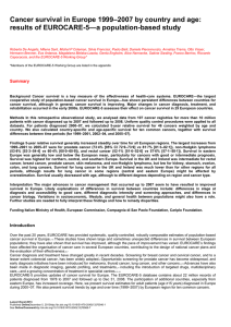 Cancer survival in Europe 1999–2007 by country and