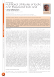 Nutritional attributes of lactic acid fermented fruits