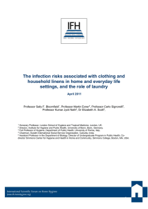 3. Transmission of infection via clothing, household linens and laundry