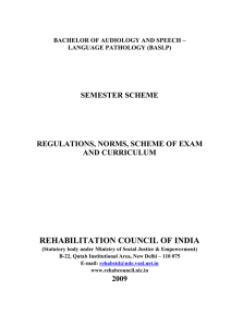baslp - Rehabilitation Council of India