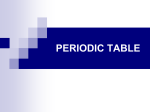 The Periodical Table and chemical properties