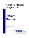 Home Peritoneal Dialysis Unit – Patient Manual