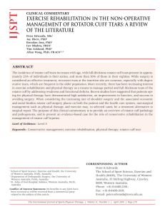 exercise rehabilitation in the non-operative management of rotator