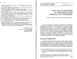 the use of hypnosis in children with dissociative disorders