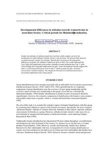 Developmental differences in attitudes towards women=s roles in